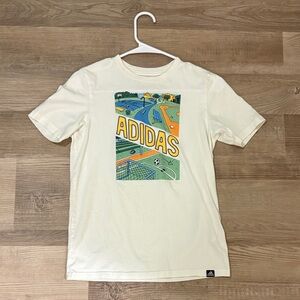 Adidas Off-White Tee with Vibrant Graphic